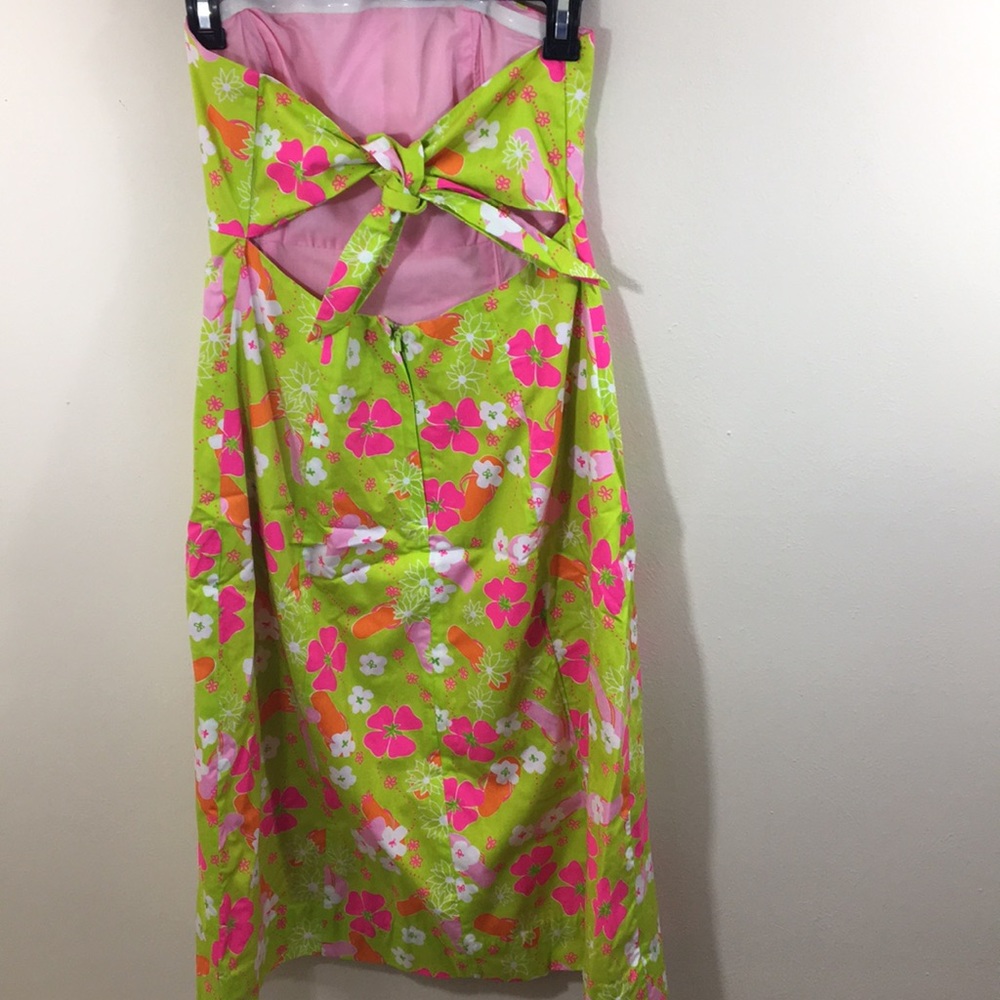 Lilly Pulitzer Gidget Green Flip Flop Dress Sz 4 - Picture 3 of 4